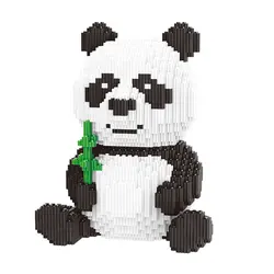 Linkgo Panda Mini Building Blocks Creative DIY  Bamboo Model Micro Bricks Figures Toys For Children Birthday Gift