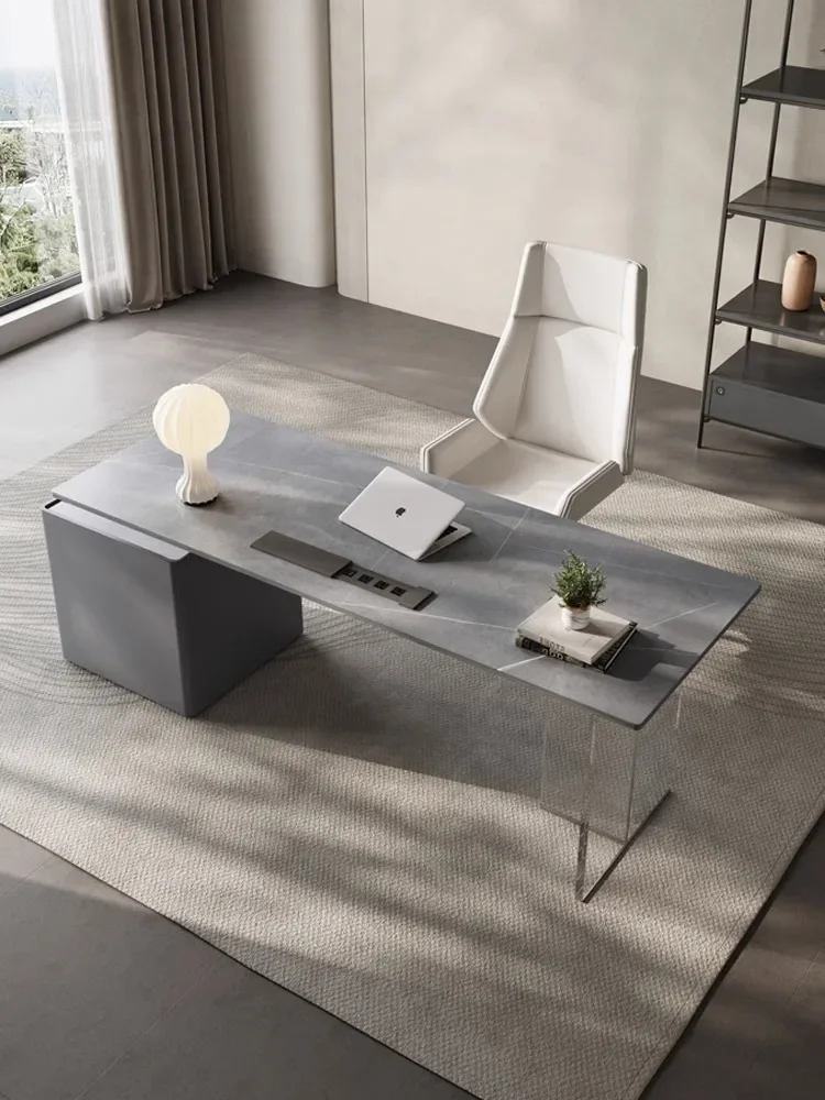 

Italian minimalist slate advanced computer office home desk, desk and chair combination