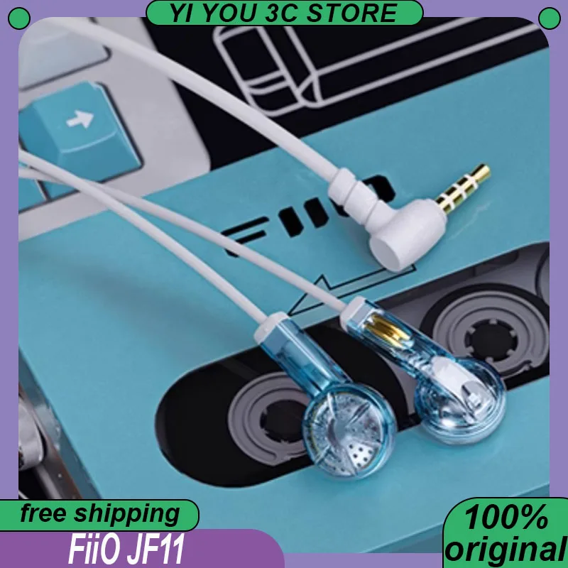 

Fiio JF11 Наушники-вкладыши с микрофоном 4,4 мм Динамический драйвер Бас Музыка Спортивные наушники Проводные наушники Пользовательские беруши для ноутбука