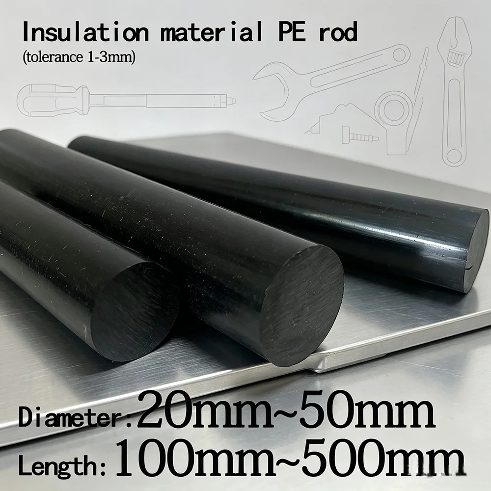 Insulation Material PE Rod, Diameter: 20~50mm, Length: 100~500mm, Suitable for Lathe, Milling Machine, CNC Precision Machining
