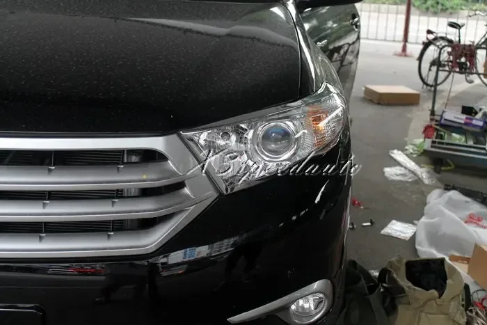 Chromed ABS Plastic 2PCS Front Head Light Cover Trim For Toyota Highlander 2011 2012 2013 2014