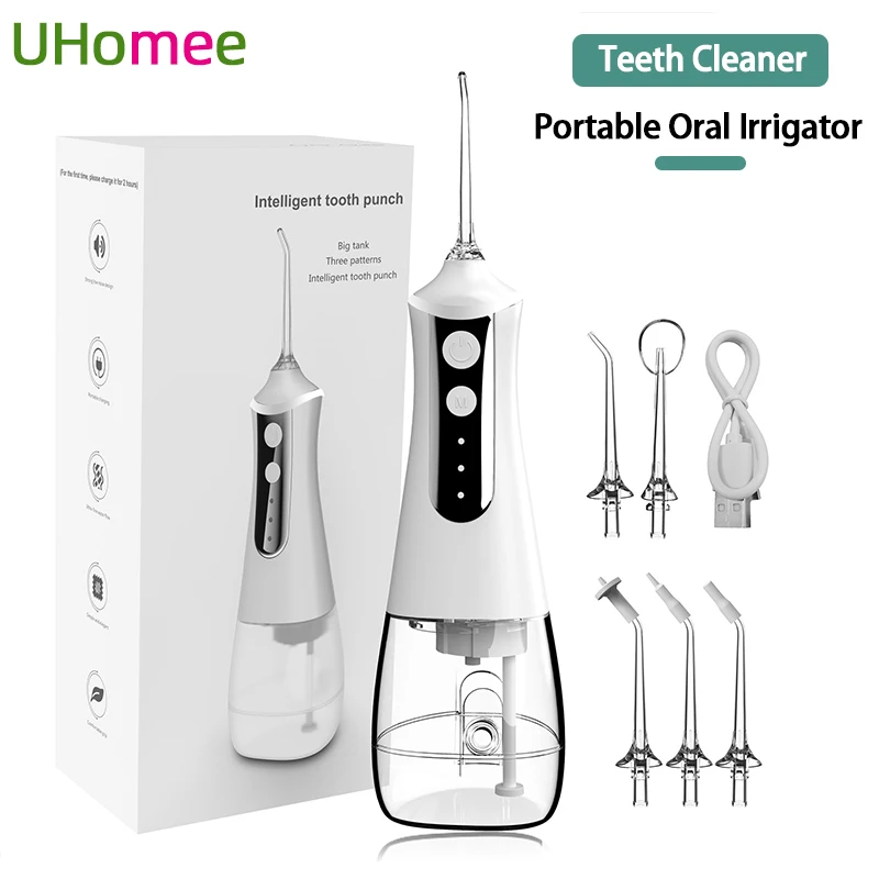 Portable Dental Water Jet 300/330ml Powerful Oral Irrigator 4/5 Nozzles Mouth Washing Machine IPX7 Teeth Whitening Water Flosser