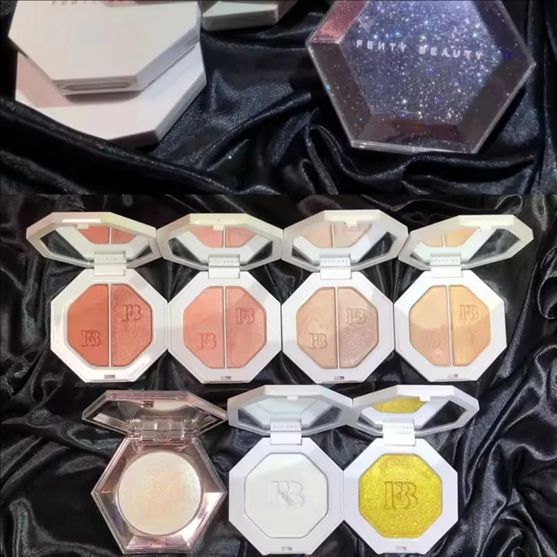 لوحة كونتور هايلايتر من فينتي بيوتي، لون غير لامع، هايلايتر بني ثلاثي الأبعاد لظلال الأنف، بودرة برونزية لتحديد الوجه #2