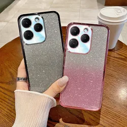 For Infinix Hot 40 Pro Case Infinix Hot 40 Phone Case X6836 X6837 case Luxury Gradient Glitter Plating Silicone Back Cover Funda