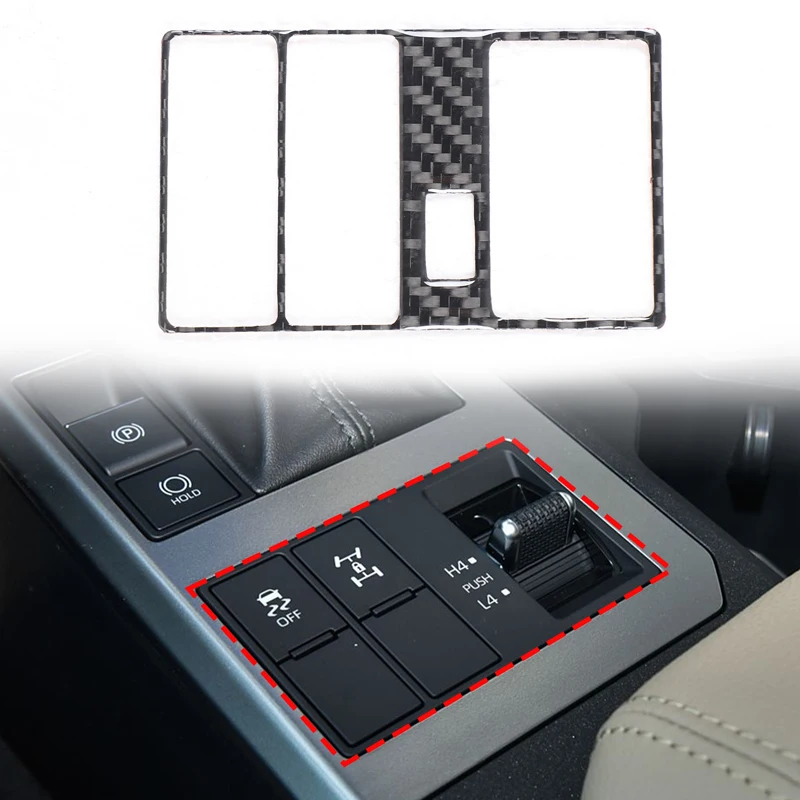 لتويوتا لاند كروزر 250 برادو J250 LC250 2024 2025 لينة ألياف الكربون سيارة والعتاد التحول 4WD وضع التبديل الإطار لوحة الكسوة ملصق