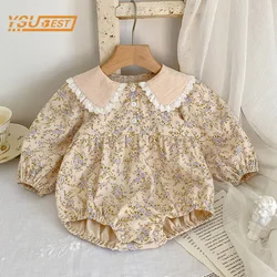 Newborn Kids Baby Girls Long Sleeve Spring Autumn Sweet Printing Princess Rompers Infant Kids Baby Girls Rompers Clothes