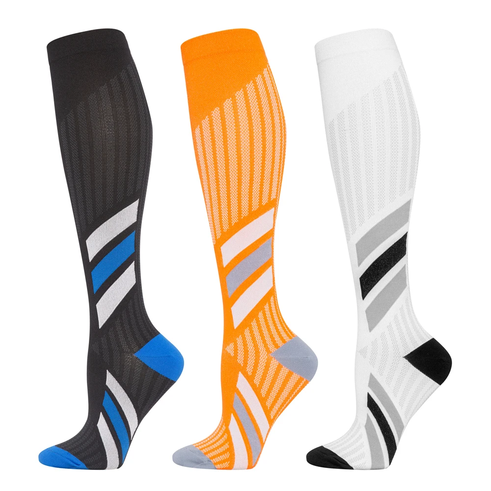 1 Pair Compression Socks for Women and Men Circulation 20-30 mmHg Best High Compression Stockings for Running Athletic Travel