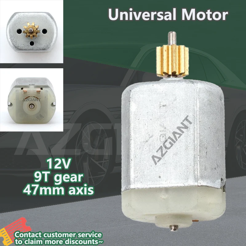 AZGIANT 47mm axis Metal copper carbon Brush Mini 32mm Round Spindle 9T gearwheel Motor Long Shaft DIY