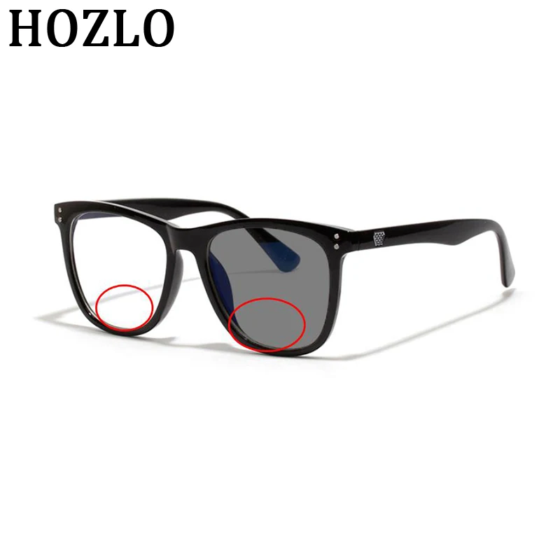 Fashion Retro Rivet Women Square Bifocal Photochromic Reading Glasses Men Hyperopia Presbyopia Prescription Sunglasses Driving