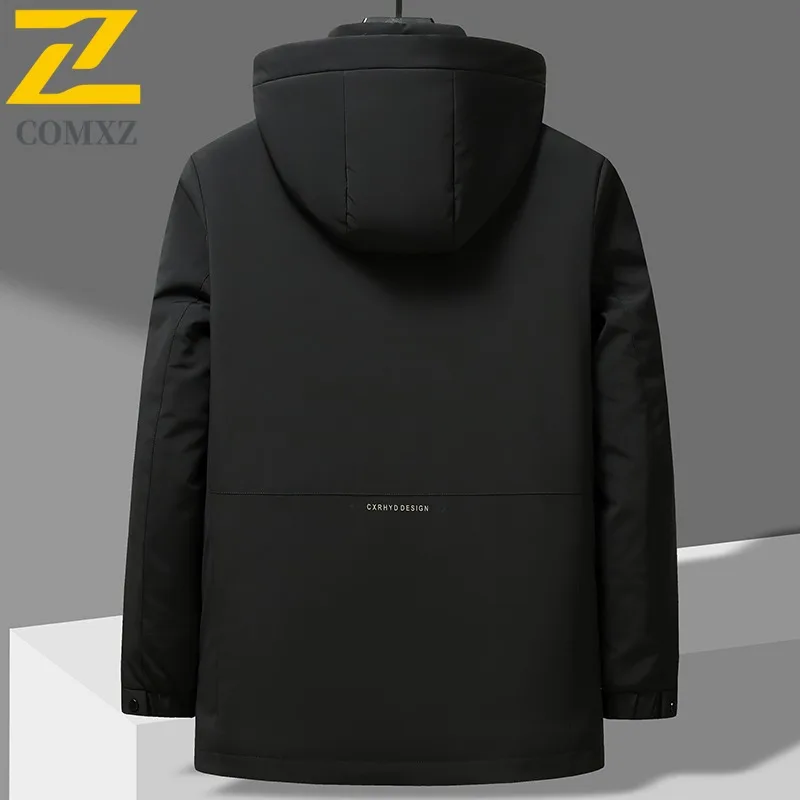 COMXZ Men Down Jacket Casual Hooded Outdoor Office Anti-Cold Coat Fashion Daily Style Lightweight Comfortable Autumn Winter Wear
