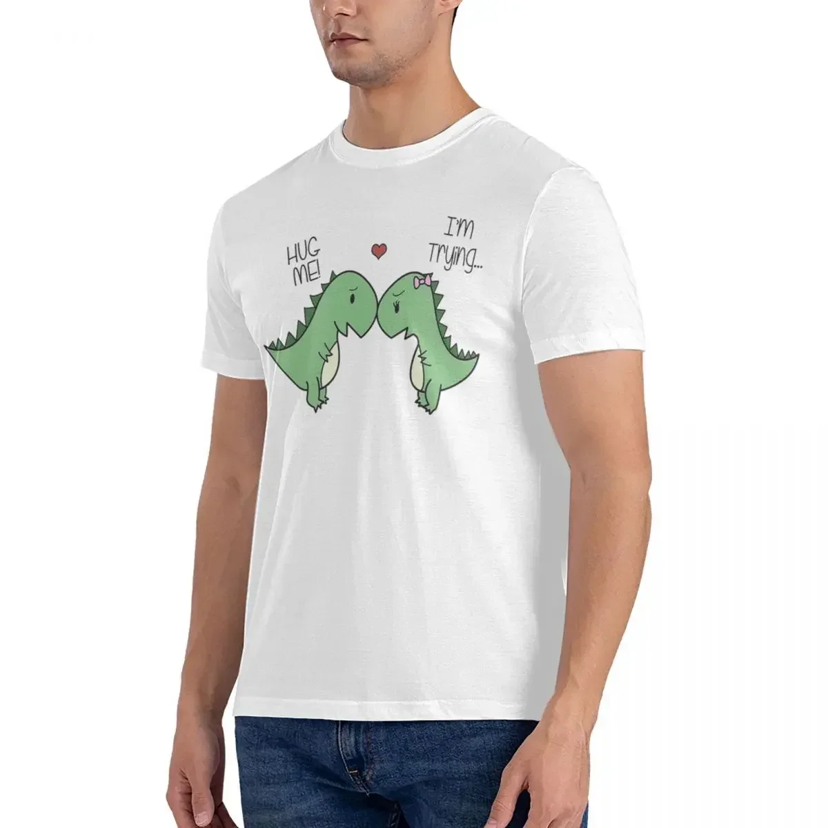 100% Cotton Dino Love! (Hug Me!) T-shirt Men Classic Oversized T Shirt Men Round Neck Summer Shirts Tops S-6XL