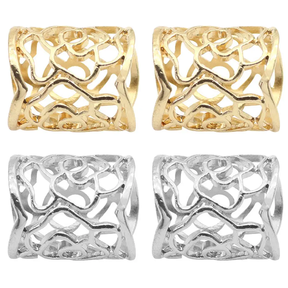 

4pcs Silk Clasp Premium Alloy Scarf For Women Fashion Clothing Decoration T Shirt Ring Cardigan Clip Dress Ring Scarf Ties Clip