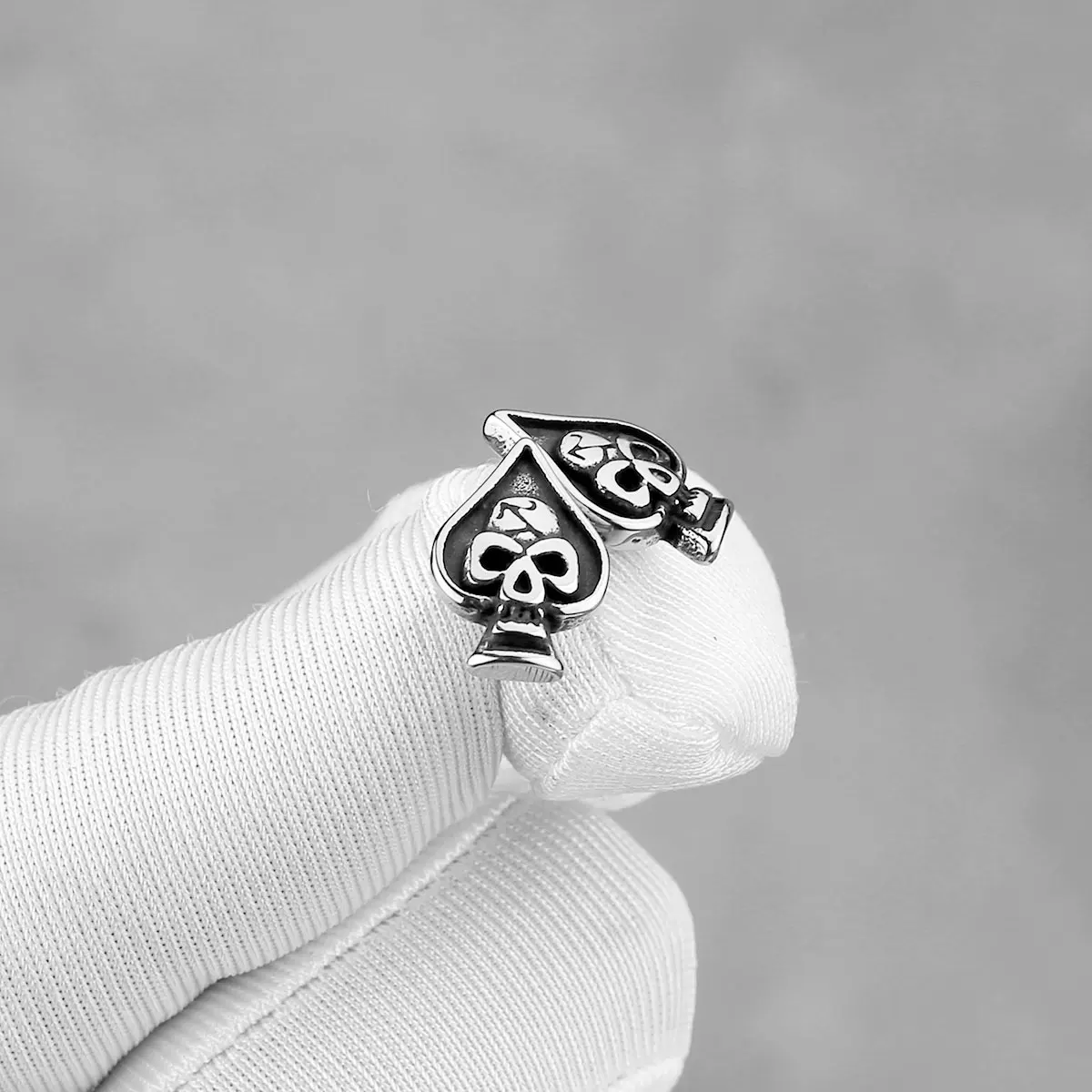 Men's Fashion Cards Spades Skull Stainless Steel Stud Earrings Retro Hip Hop Biker Women Accessories Vintage Male Jewelry Gift image 4