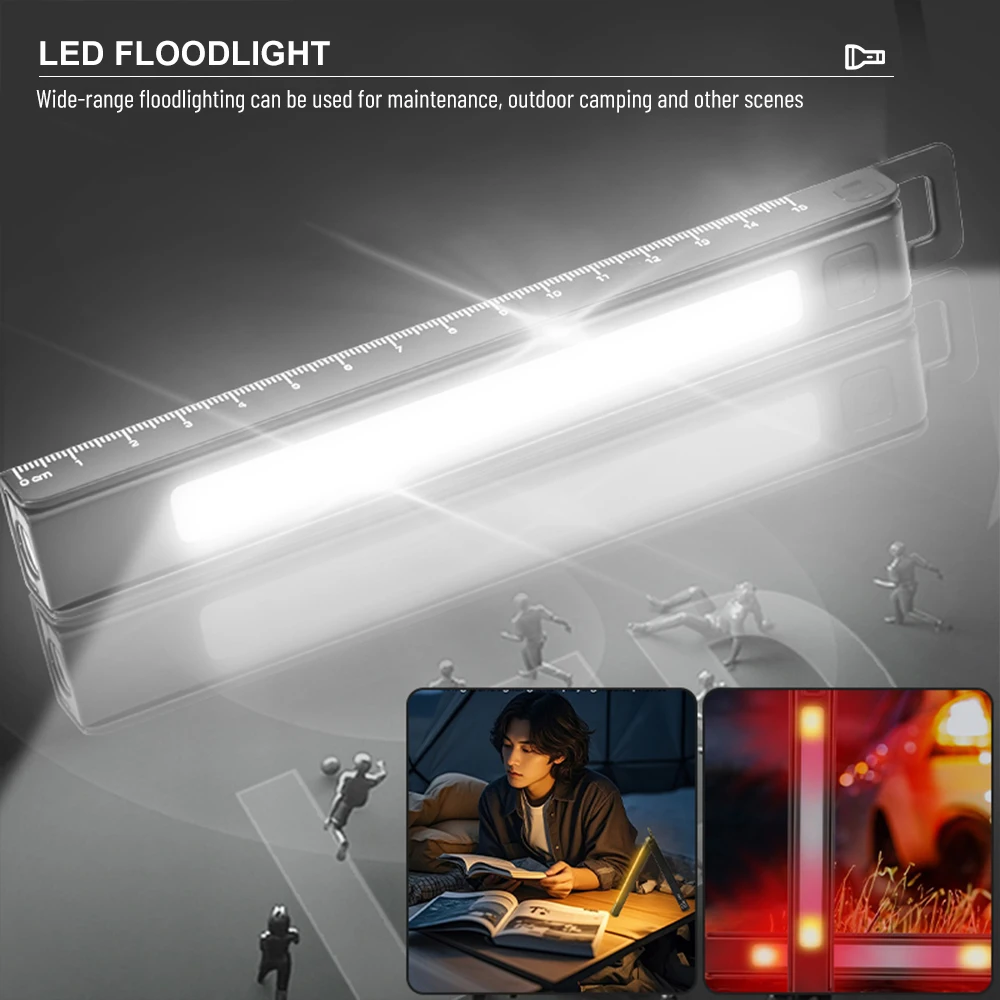 Asafee W09 Rotate 180° Adjustment Work Light Strong Side Light With Scale On Back Lamp Torch Portable Useful Car flashlight