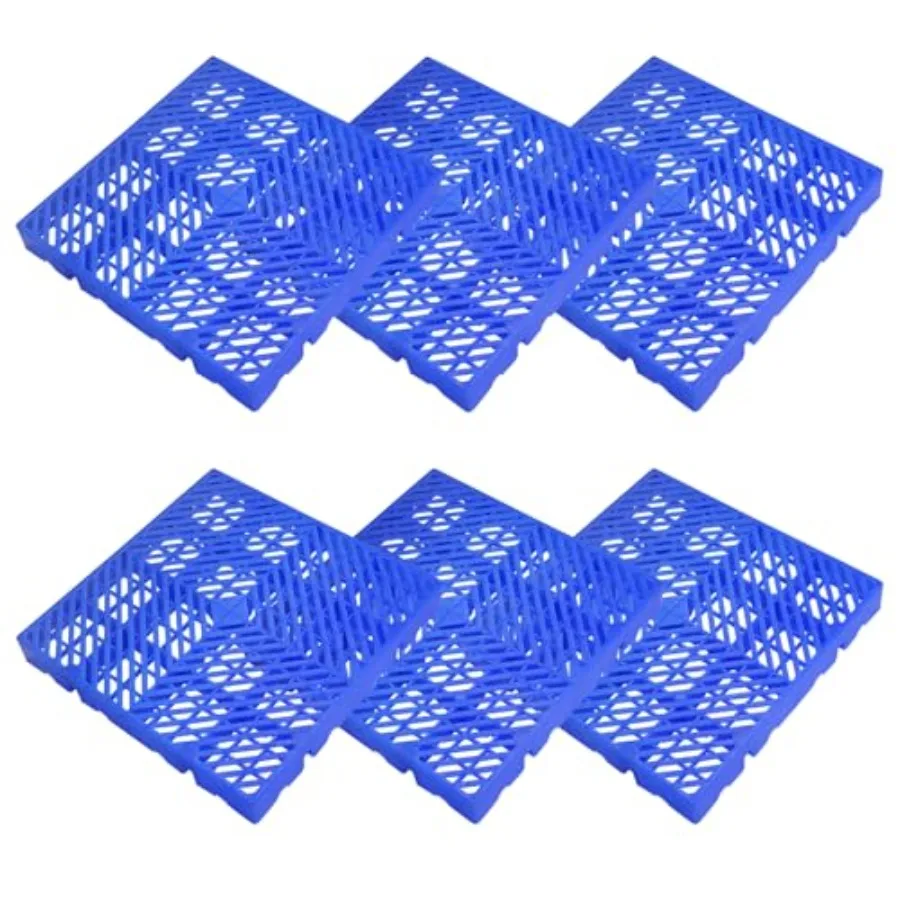 

6 Pcs Plastic Pallet for Basement Storage Waterproof Plastic Pallets Ventilation Floor Pallet Grid Mat Lightweight Indoor Outdo