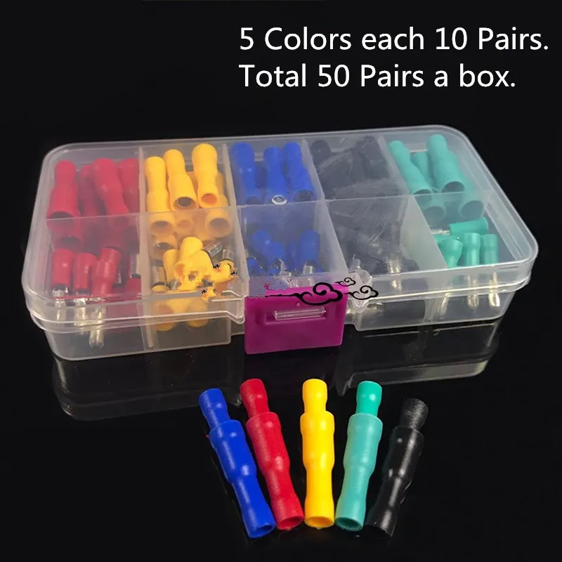 1 Set 50 Pairs Cold-pressed Quick Block Terminal Connectors Plug-in Butt Joint 0.5-1.5 Square Range