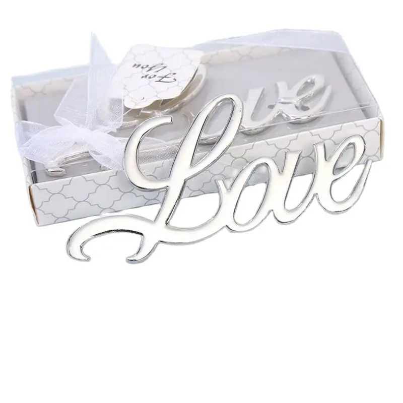 

10PCS X Wholesales Solid Metal LOVE Bottle Opener in Gift Box Wedding Favors Birthday Anniversary Party Giveaways