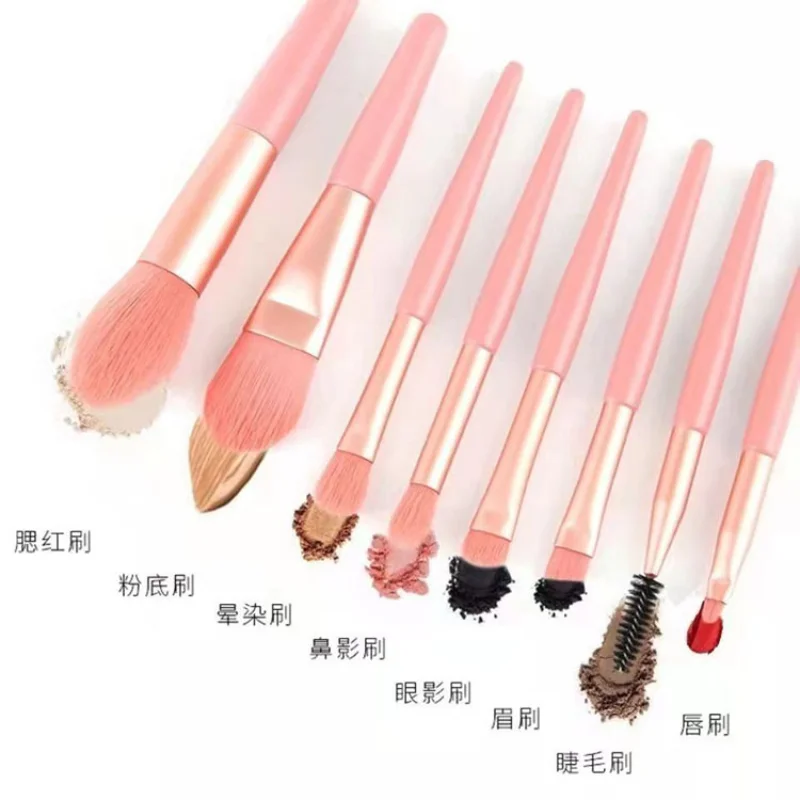 Pinceau de maquillage de haute qualité, 8 pièces, correcteur Portable, ensemble de peinture au miel, cheveux doux, beauté, outil d'ombre à paupières