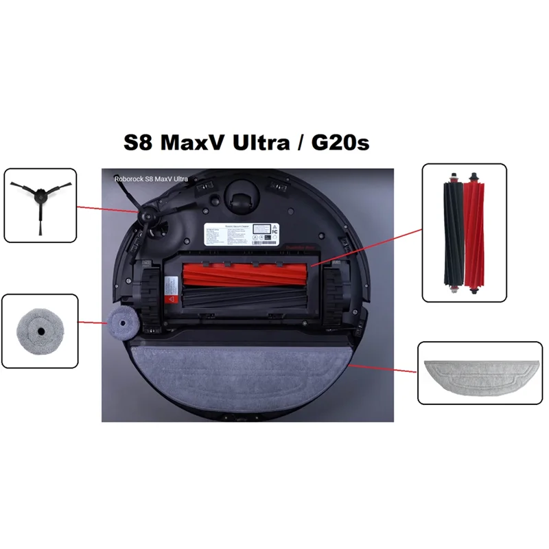 

Y51A-15 шт. для Roborock S8 Maxv Ultra G20s робот-пылесос, запасные части, двойная роликовая щетка, фильтр, боковые щетки, мешки для пыли для швабры
