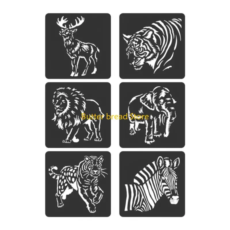W89C 6 PCS Animal Series POCHILS
