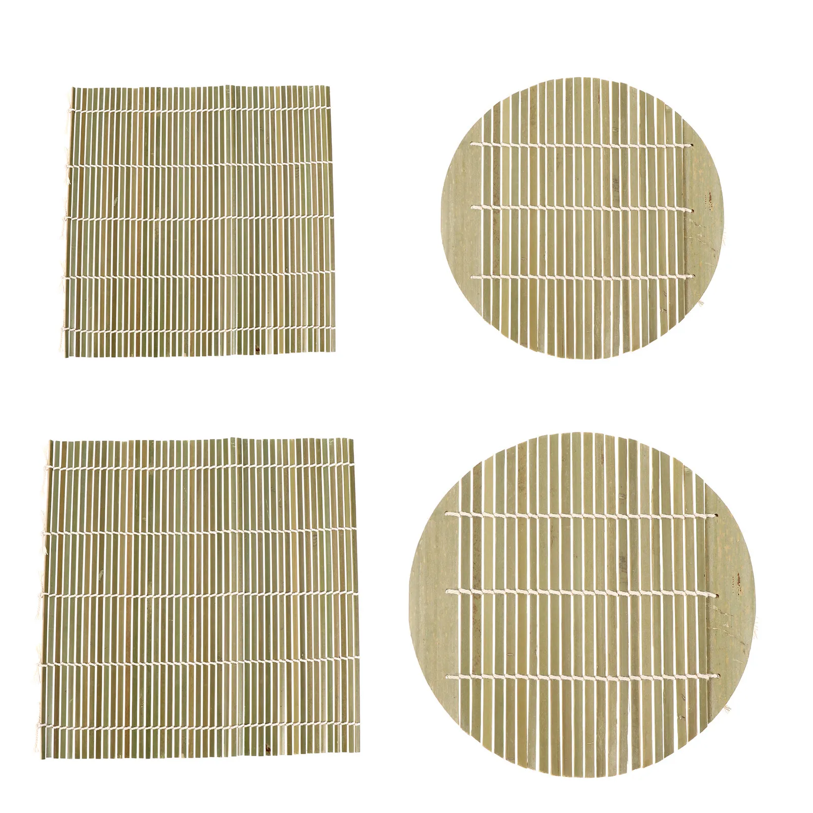 4 Piezas de Esterillas de Bambú para Enrollar Sushi, Textura Densa y Uniforme, Utensilio de Cocina, Rodillo para Sushi Casero, Gadget para el Hogar y Restaurantes