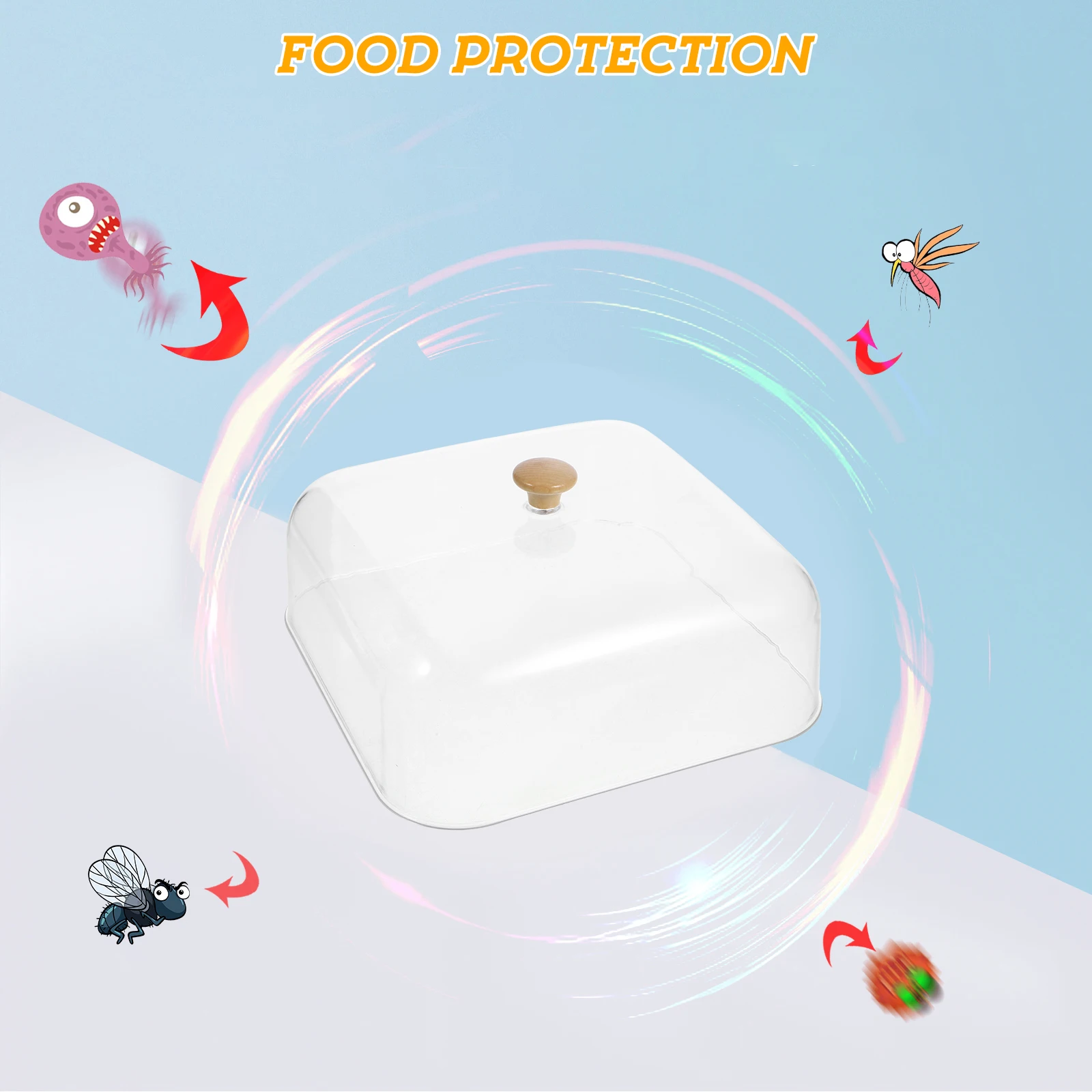 

Dome Cover Transparent Reusable Food Protector Clear Acrylic Lid For Dessert Fruit Plate Party Snack Display Easy Clean