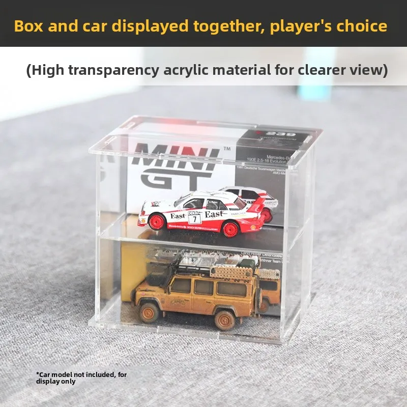 Double Layer Acrylic Car Model Box Storage Organizer Display Case Simple Rectangular Shape Pure Color for Children's Bedroom