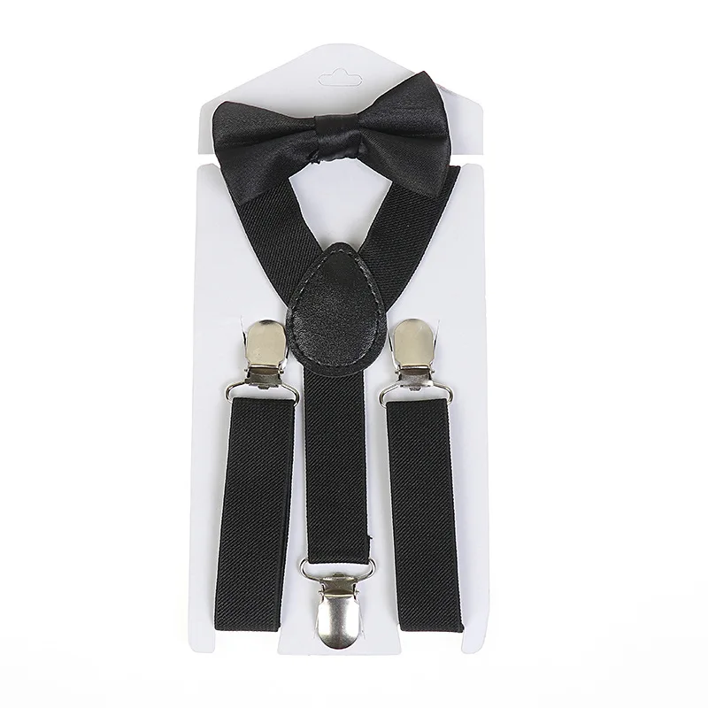 1 Pcs Fashion Suspenders children Boys Girls With Bow Tie Elastic Suspenders with tie Adjustable Straps Accessories For kids