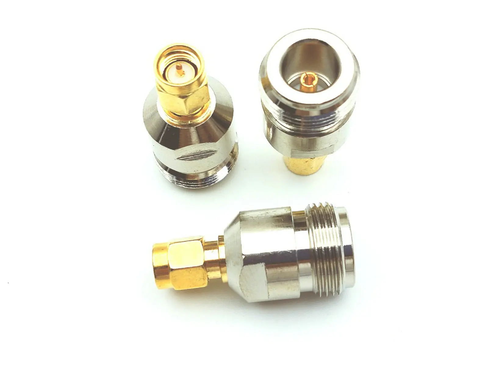 cobre jxrf coaxial n para sma conector n femea para sma macho plug adaptador 50 pecas 100 pecas 01