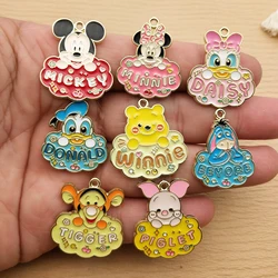 10pcs Cartoon Anime Charm Jewelry Accessories Enamel Necklace Earring Pendant Diy Making Supplies Alloy Metal Gold Plated