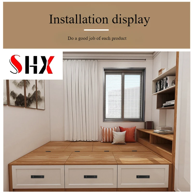 مقبض تاتامي من الفولاذ الأسود المصقول بمقبض مخفي ومقبض قلاب مدمج في درج خزانة مخفي #6