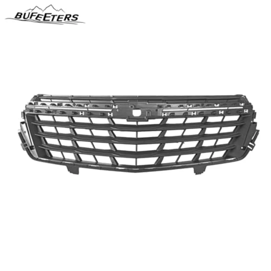 المصد الأمامي العلوي باللون الأسود مع نمط شبكي من الكروم لسيارة تشيفي إكوينوكس 2022 2023 تعزيز خارجي ممتاز للسيارات #4