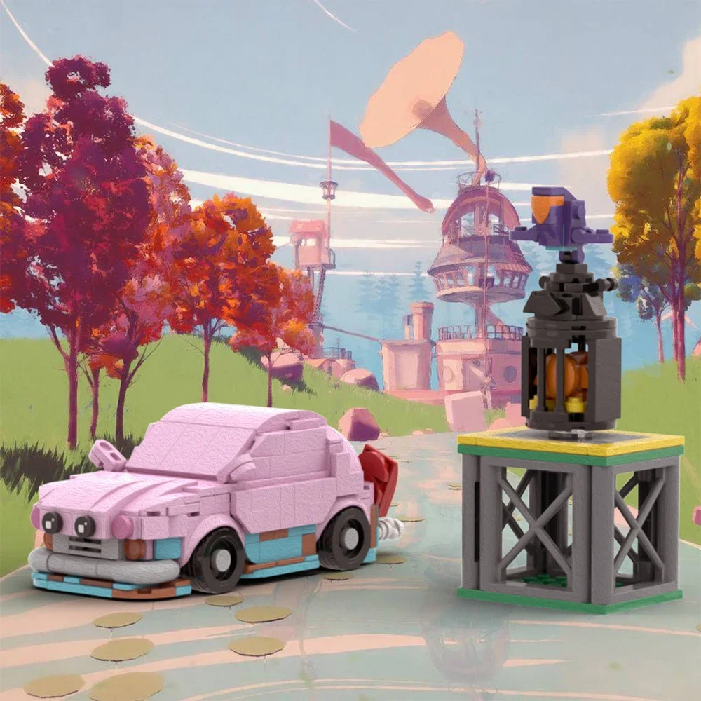 MOC Pink Dream Land Car Speed Kirbyeds juego de bloques de construcción, Kits de bloques de construcción waddles-dee City KITT Car, juguetes para niños, regalos