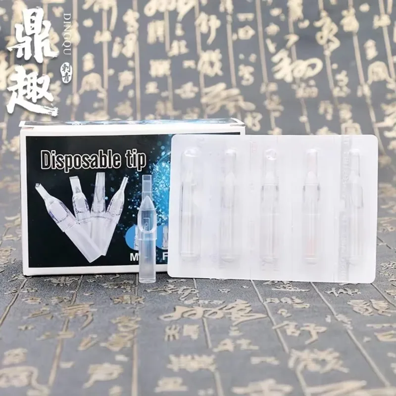 50Pcs Disposable Transparent Tattoo Nozzle Tips Clear Plastic Sterile Assorted Permanent Makeup Needle Tubes Tattoo Accessories