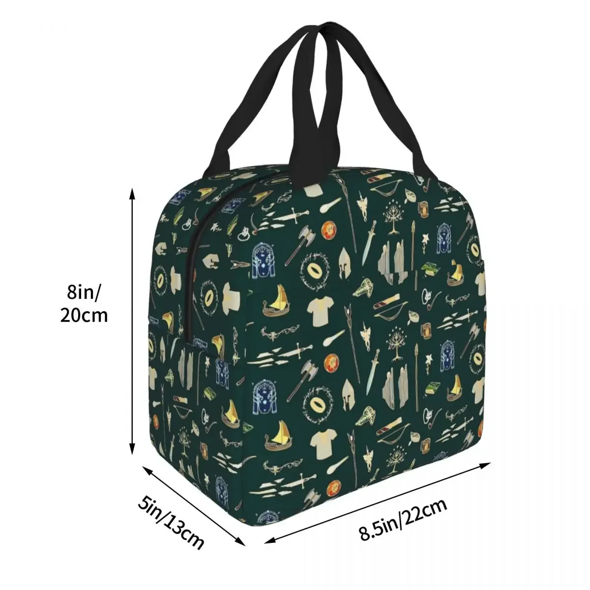 Fantasy Pattern Rex Dinosaur Insulated Lunch Bag Cooler Bag Reusable Portable Tote Lunch Box Men Women School Travel