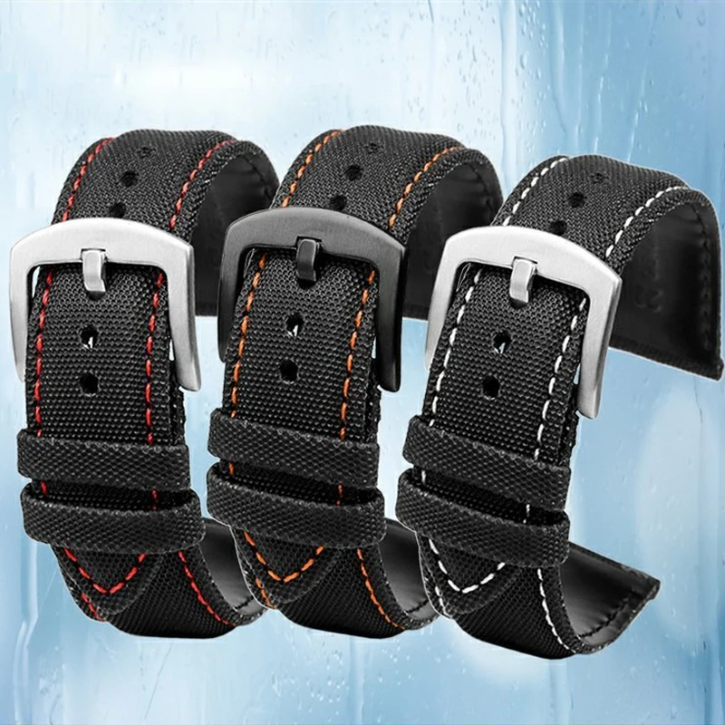 20mm 21mm 22mm Braided Canvas Strap Nylon Watchband For Omega Canvas Watch Strap for Mido SEIKO Tudor Quick Release Bracelet image 5