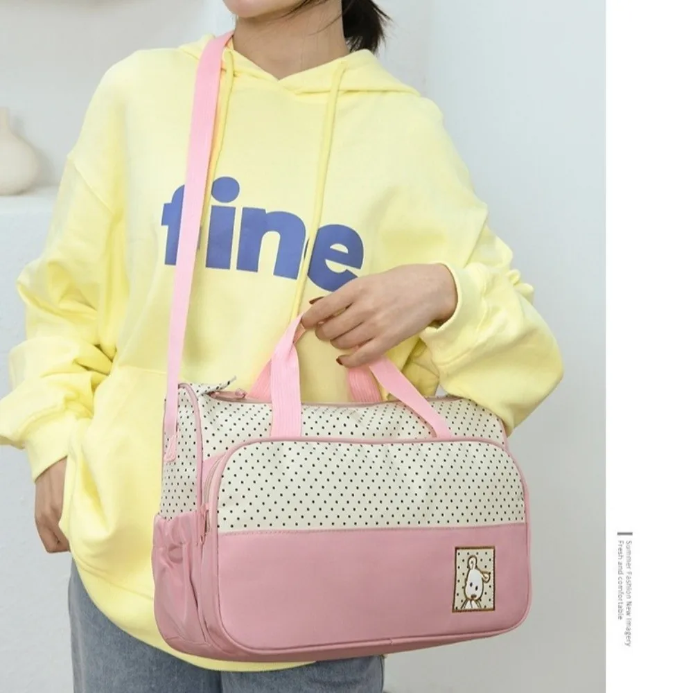 5 قطعة/المجموعة حقيبة الطفل سعة كبيرة للأم تغيير الوسادة متعددة الوظائف الوليد اكسسوارات حقيبة الأزياء الحقيبة زجاجة مستقلة #3