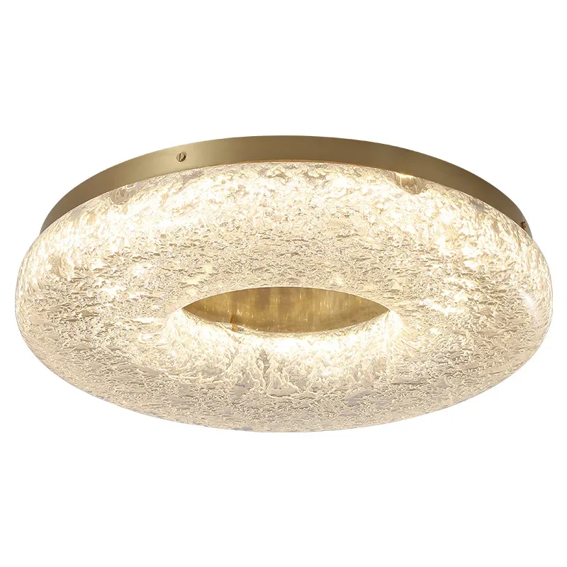 

Light luxury living room resin ceiling light, simple and modern round ring, hall duplex floor bedroom light