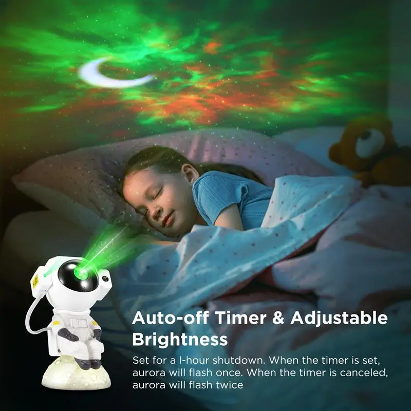 Astronaut Starry Sky Laser Projector Lamp With Music Remote Control Timer Romantic Atmosphere Light Valentine'S Day Gift Decora