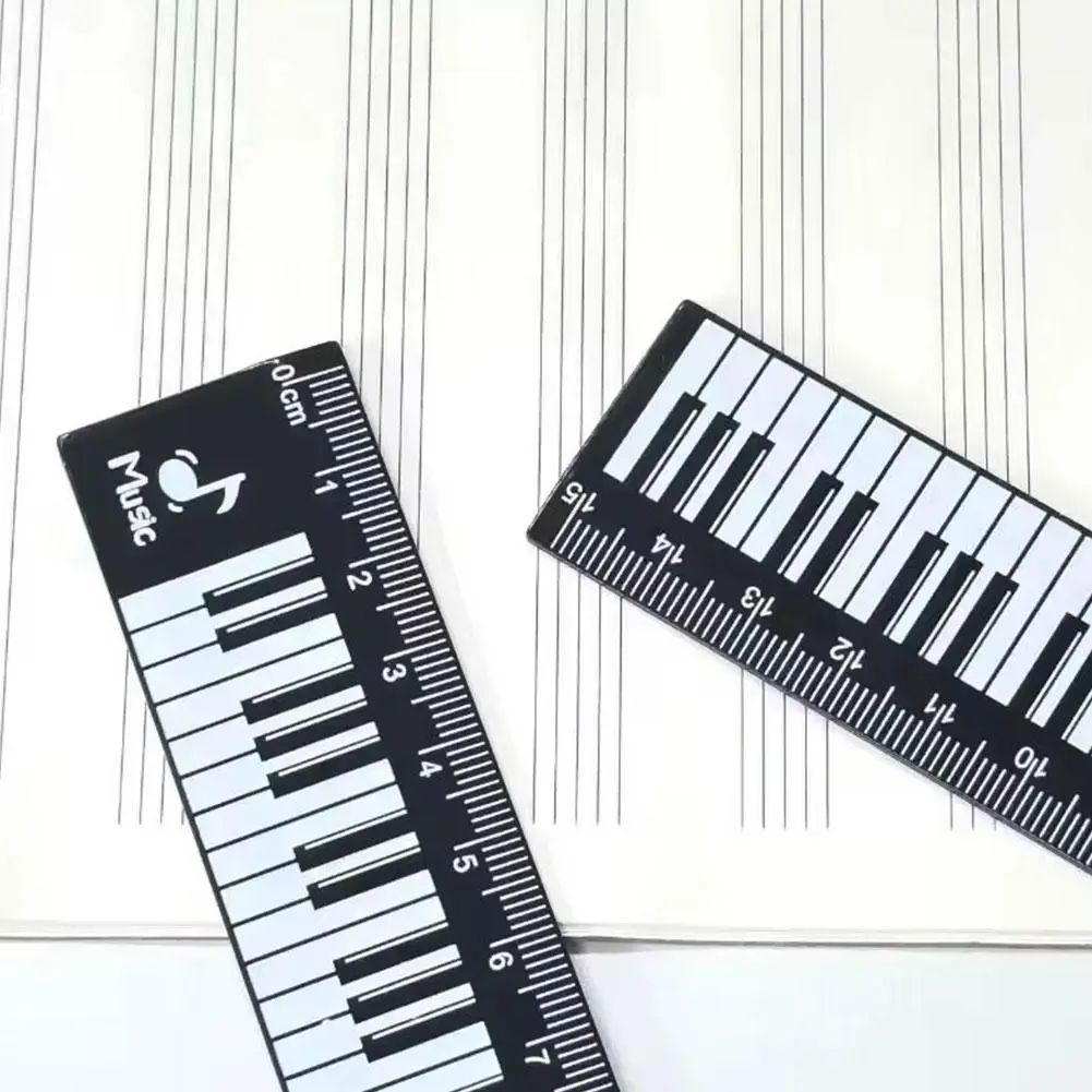 Creative Piano Keyboard Rulers Centimeter Scale 15/20cm Transparent Ruler Student Back To School Stationery Random Color Ruler