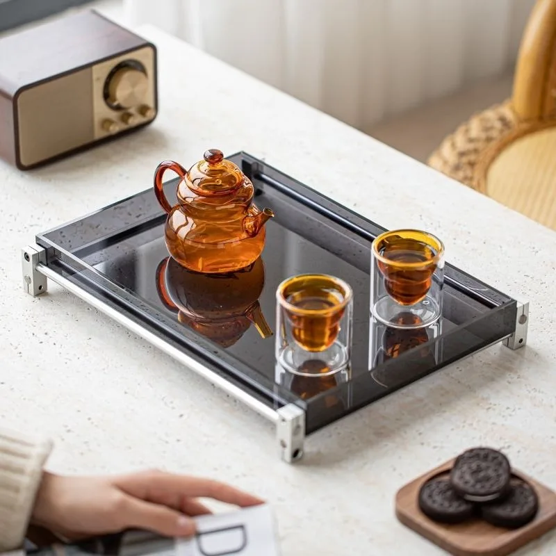 Luxury Minimalist Acrylic Teapot Cup Holder Storage Organizer Office Home Tea Table Multifunctional Decor Novelty New Indoor 2