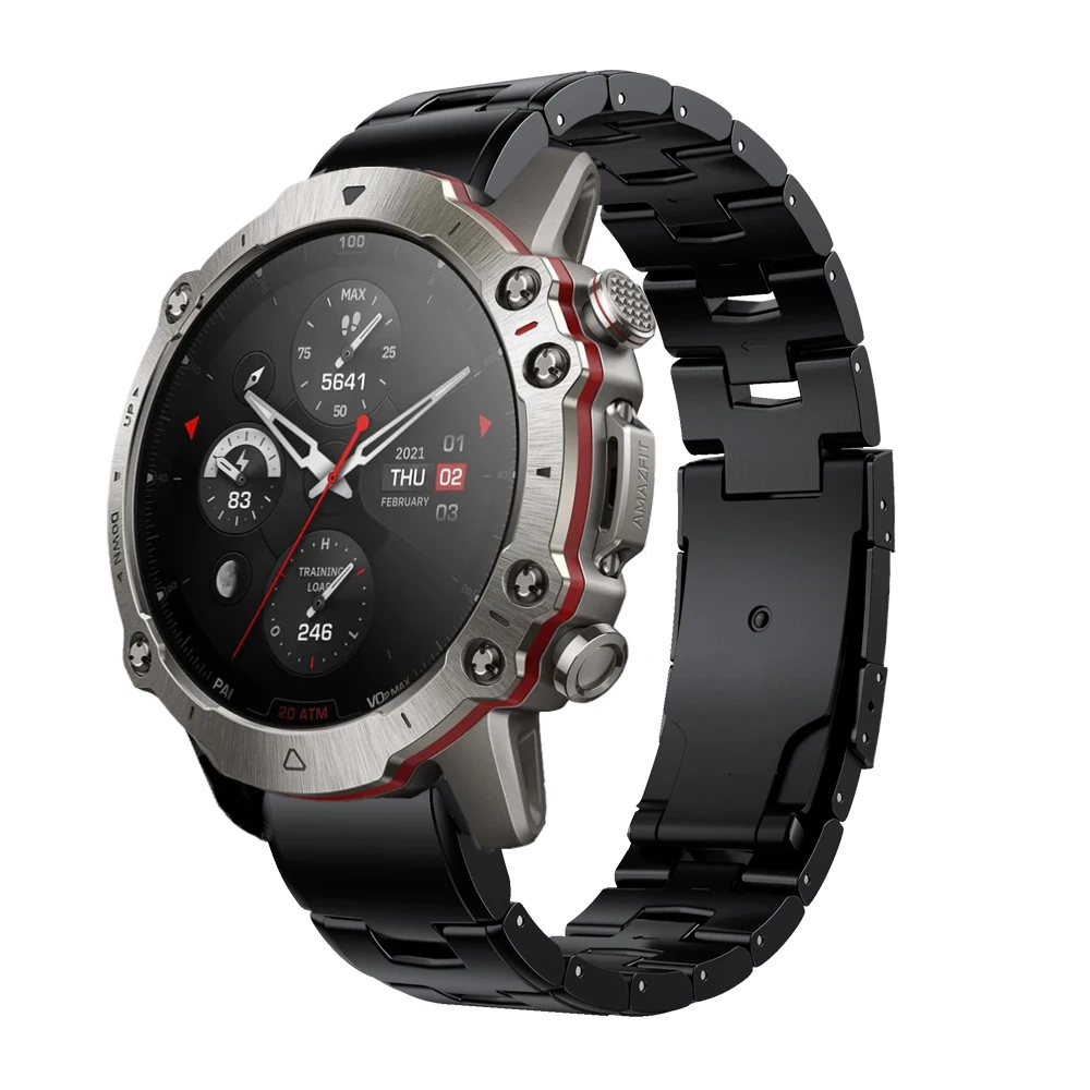 티타늄 합금 금속 교체 스트랩, Amazfit Falcon 시계 밴드, Amazfit Falcon 럭셔리 비즈니스 남성용 팔찌 손목 밴드, 22mm