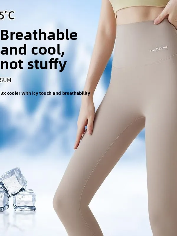 กางเกงโยคะเอวสูงสำหรับผู้หญิง กางเกงออกกำลังกายผ้าบางสำหรับใส่เป็นชั้นในหรือใส่เป็นเสื้อคลุมสำหรับฤดูร้อน กระชับรูปร่าง ยกกระชับสะโพก แบบเก้าส่วน...