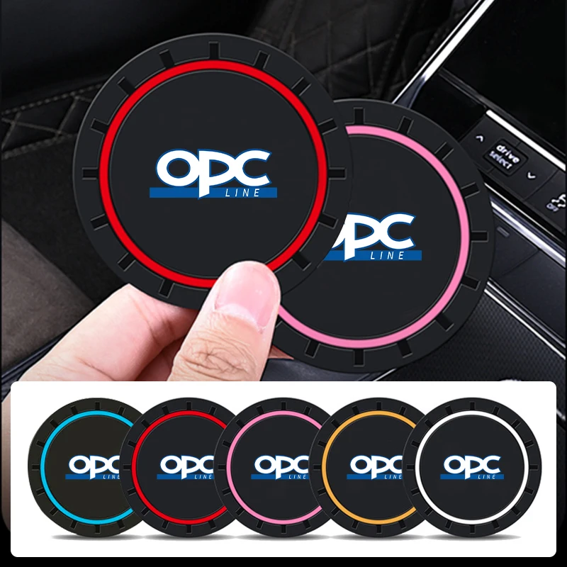 2pcs Car Water Coasters Silicone Anti-slip Mats Cup Holder Accessories For Opel OPC Corsa Zafira Meriva Grandland Antara Ampera