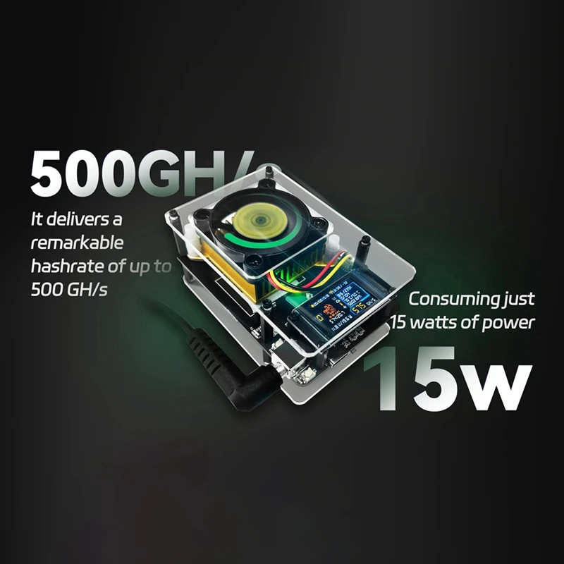 A15F-Nmaxe Bitaxe Nmminer Ultra BM1366 Asic Chip 500G-550Gh/S Full Colorful Display Bitcoin Miner Solo Lottery Miner