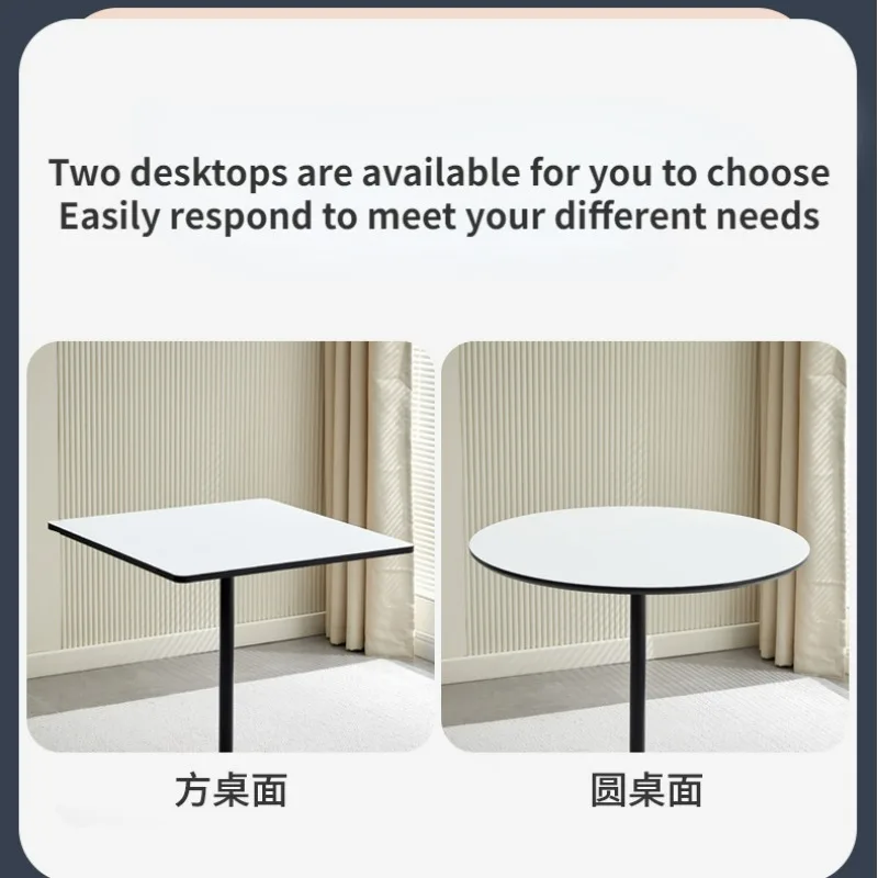 

Medieval Nordic Aluminum Alloy Italian Design Coffee Shop Bedroom Minimalist Home Round Table Dining Tables Mesa Wooden Tabletop