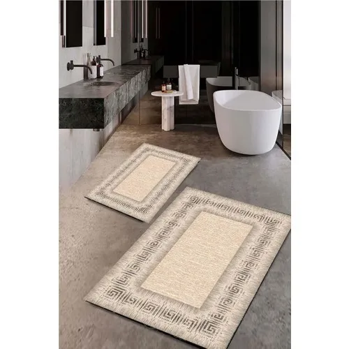 Drop Bath Mat Rug Toilet Seat Pad Washable Anti-Slip Soles 2li