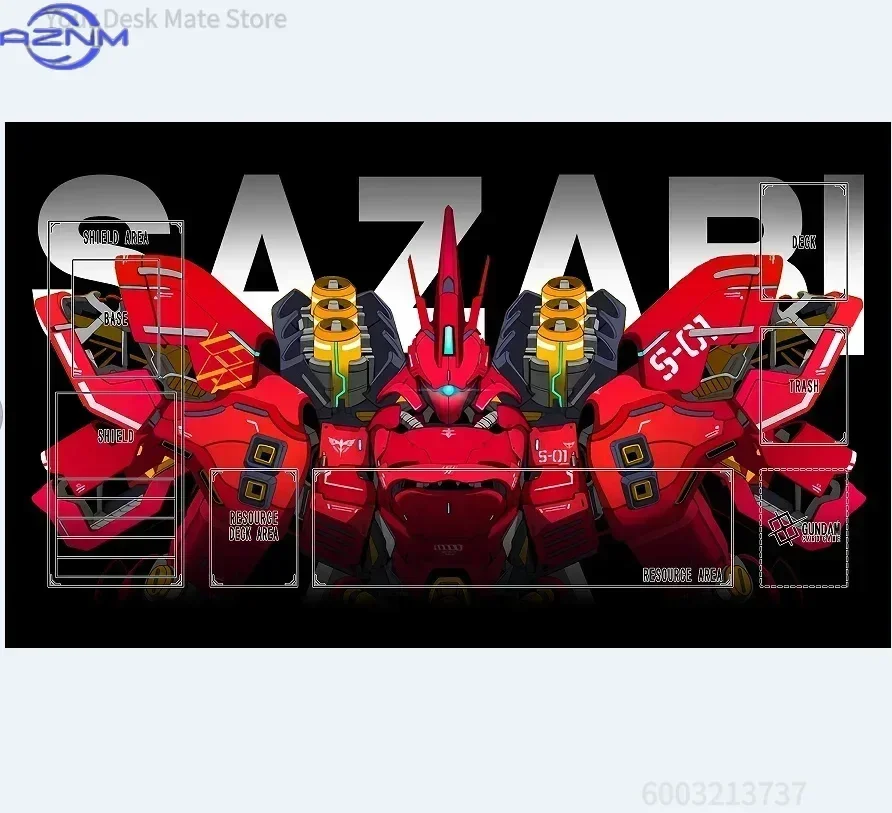 Red Mecha Style Large Gaming Mousepad, Rubber Non-slip Extended Desk Mat, Smooth Waterproof Desktop Mouse Pad for Game Work
