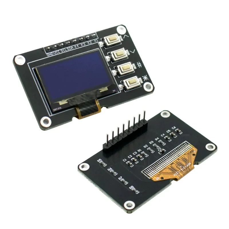 0.96-inch OLED Display 12864 with 4 Buttons IIC White/Blue SSD1306 Driver/SSD1315 Driver Display Module
