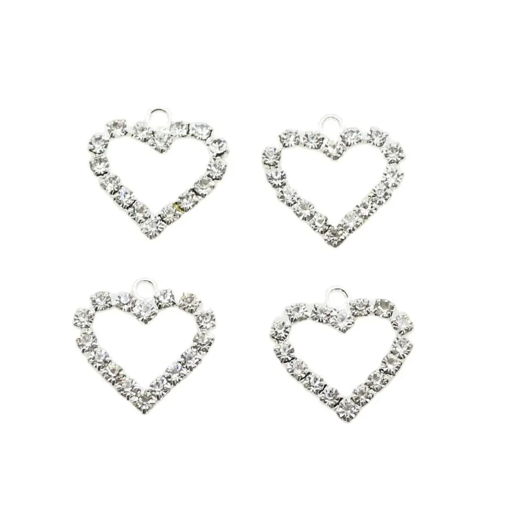 10Pcs Heart Rhinestones 18mm  DIY Fashion Jewelry  Handwork Decoration Accessories For Earrings necklaces and other pendants